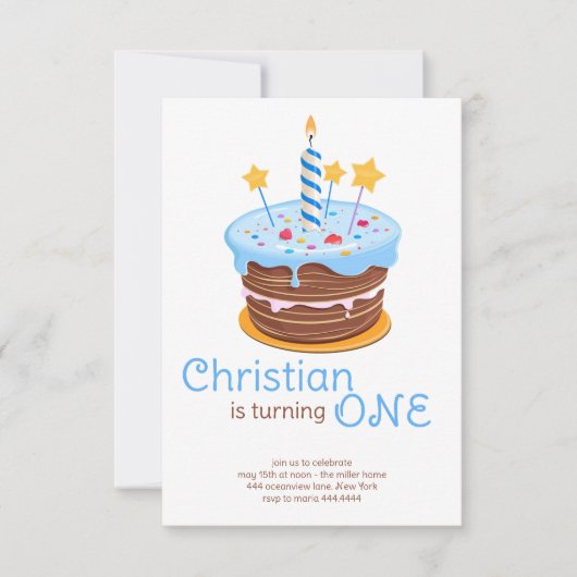 Invitations de garçons d'anniversaire (Devant)