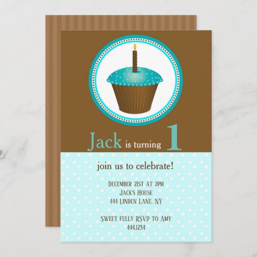Invitations de garçons d'anniversaire (Devant / Derrière)