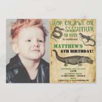 Invitations de garçons d'anniversaire reptiles, sp