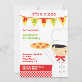 Invitations de garçons de la fête de Pizza (Devant)