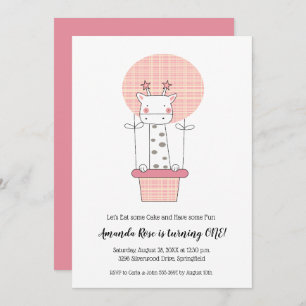 Invitations de Giraffe pour la première fille