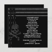 Invitations de goth industriel crâne chainé (Devant / Derrière)
