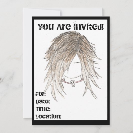 Invitations de Goth Punk, anniversaire n'importe q (Devant)