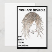 Invitations de Goth Punk, anniversaire n'importe q (Devant / Derrière)