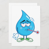 Invitations de gouttes d'eau malade (Devant / Derrière)