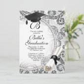 Invitations de graduation Bling Pearl (Debout devant)