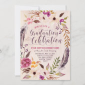 Invitations de graduation de la couronne florale B (Devant)