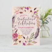 Invitations de graduation de la couronne florale B (Debout devant)