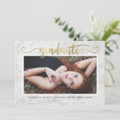 Invitations de graduation en marbre et or (Debout devant)