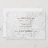 Invitations de graduation en marbre et or Rose (Dos)