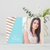 Invitations de graduation Gold Foil Color Block (Debout devant)