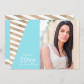 Invitations de graduation Gold Foil Color Block (Devant / Derrière)