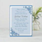 Invitations de graduation Hawaii bleu hibiscus (Debout devant)