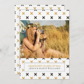 Invitations de graduation moderne Black and Gold (Devant / Derrière)