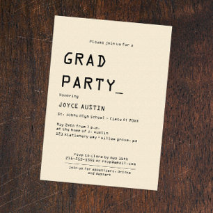 Invitations de graduation Retro vintage