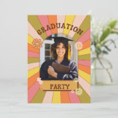 Invitations de graduation Super de fleurs rétrospe (Debout devant)