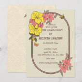 Invitations de graduation Super de fleurs rétrospe (Devant / Derrière)
