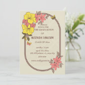 Invitations de graduation Super de fleurs rétrospe (Debout devant)