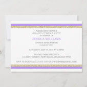 Invitations de graduation violette et or (Dos)