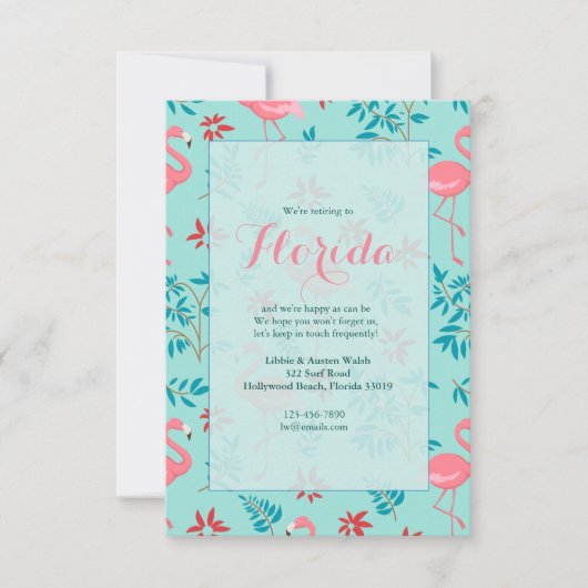 Invitations de grands Flamants roses (Devant)