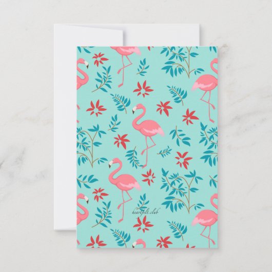 Invitations de grands Flamants roses (Dos)