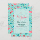 Invitations de grands Flamants roses (Devant / Derrière)