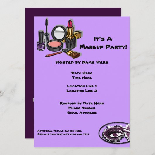 Invitations de groupes de maquillage (Devant / Derrière)