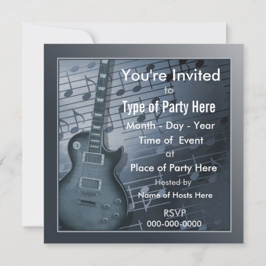 Invitations de guitare - Utilisation multiple (Dos)