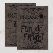 Invitations de Halloween dans le brun (Devant / Derrière)