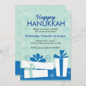 Invitations de Hanoukka Party avec cadeaux (Devant / Derrière)