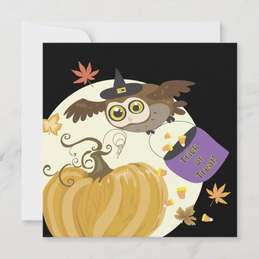 Invitations de hibou de fête d'Halloween (Devant)