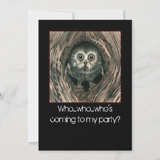Invitations de hibou "Home In a Hole" (Devant)
