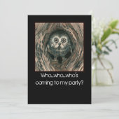 Invitations de hibou "Home In a Hole" (Debout devant)