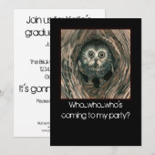 Invitations de hibou "Home In a Hole" (Devant / Derrière)