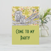 Invitations de hiboux et de paons (Debout devant)