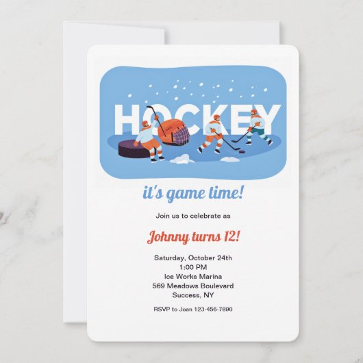 Invitations de hockey sur glace (Devant)