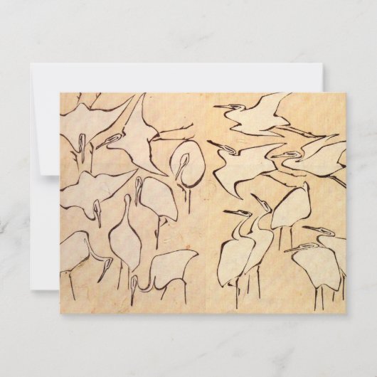 Invitations de Hokusai Cranes (Devant)