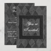 Invitations de Jacquards noirs personnalisées (Devant / Derrière)