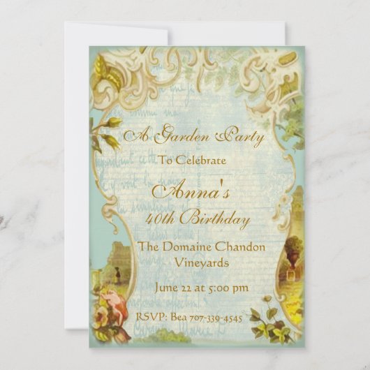 Invitations de jardin de papillon de Versailles (Dos)
