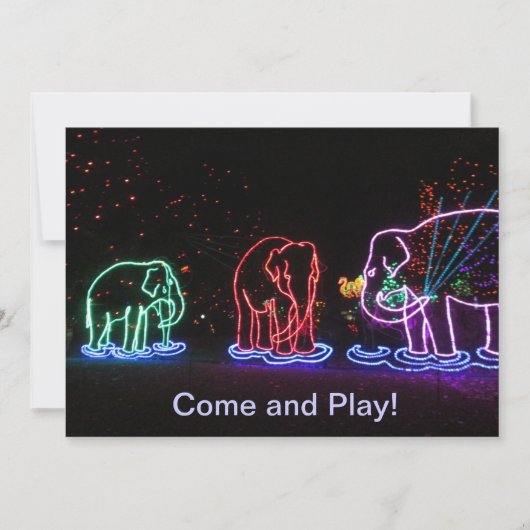 Invitations de jeu d'éléphants (Devant)