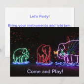 Invitations de jeu d'éléphants (Devant / Derrière)