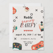 Invitations De Jeu Vidéo Pour La Fête D'Anniversai (Devant)