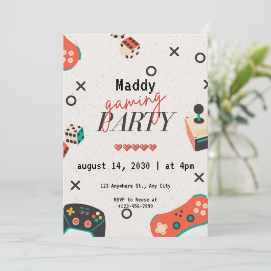 Invitations De Jeu Vidéo Pour La Fête D'Anniversai (Debout devant)