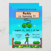 Invitations De Jeu Vidéo Pour La Fête D'Anniversai (Devant / Derrière)