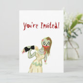 Invitations de jeune mariée de zombi (Debout devant)