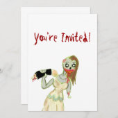 Invitations de jeune mariée de zombi (Devant / Derrière)