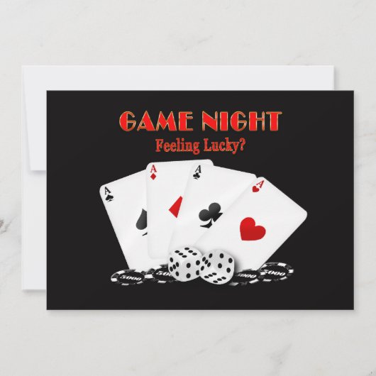 INVITATIONS DE JEUX DE NUIT - Sentiment de chance, (Devant)
