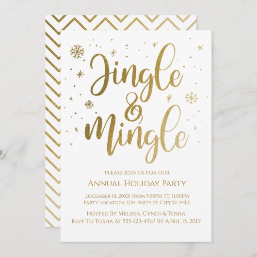 Invitations de Jingle et Mingle (Devant / Derrière)