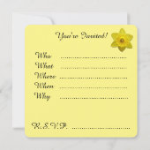 Invitations de jonquilles de Pâques Personnaliser (Dos)