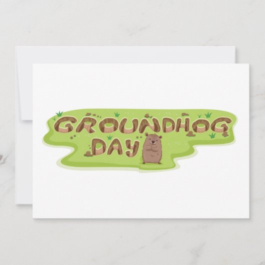 Invitations de jour de Groundhog (Devant)